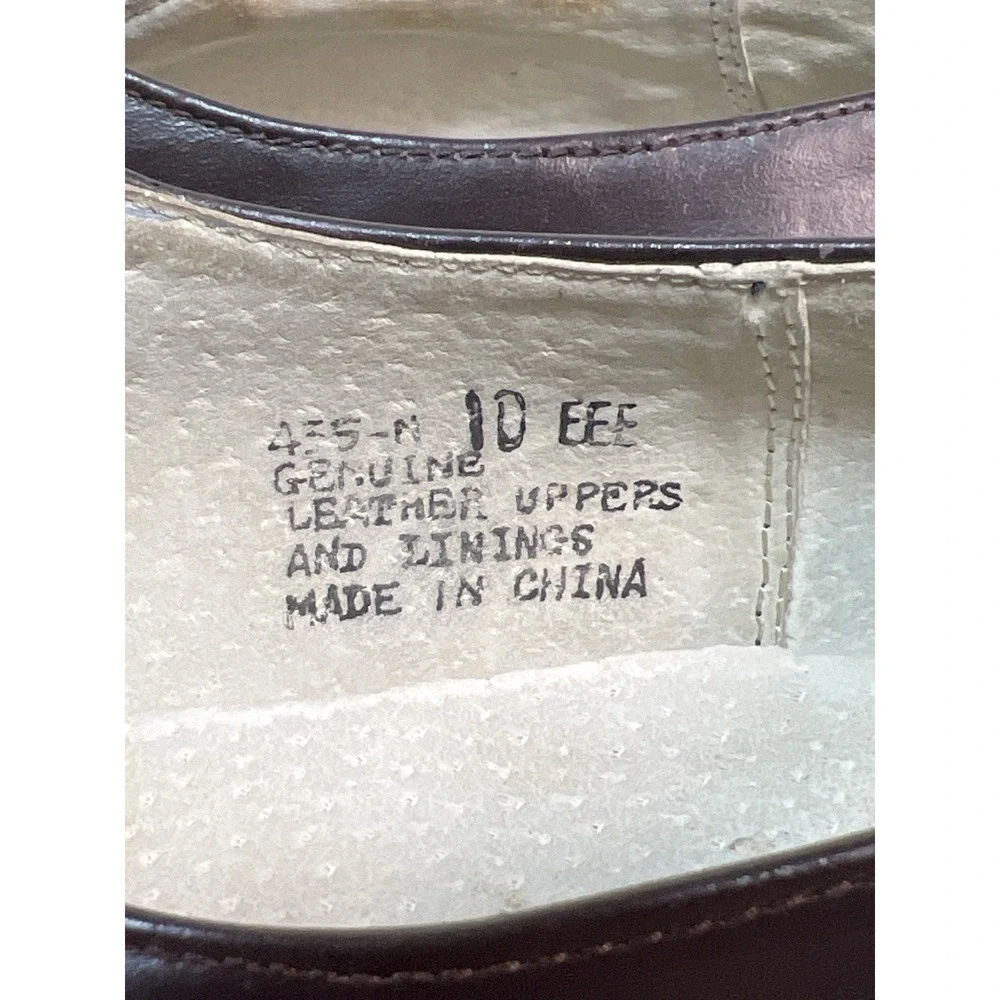 Haband Men's 10 EEE Extra Wide Brown Leather Penny‎ Loafers